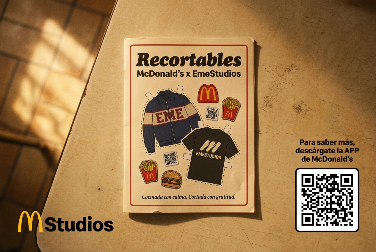 Fase 1, imagen 1: cuaderno de recortables McDonald's x EmeStudios