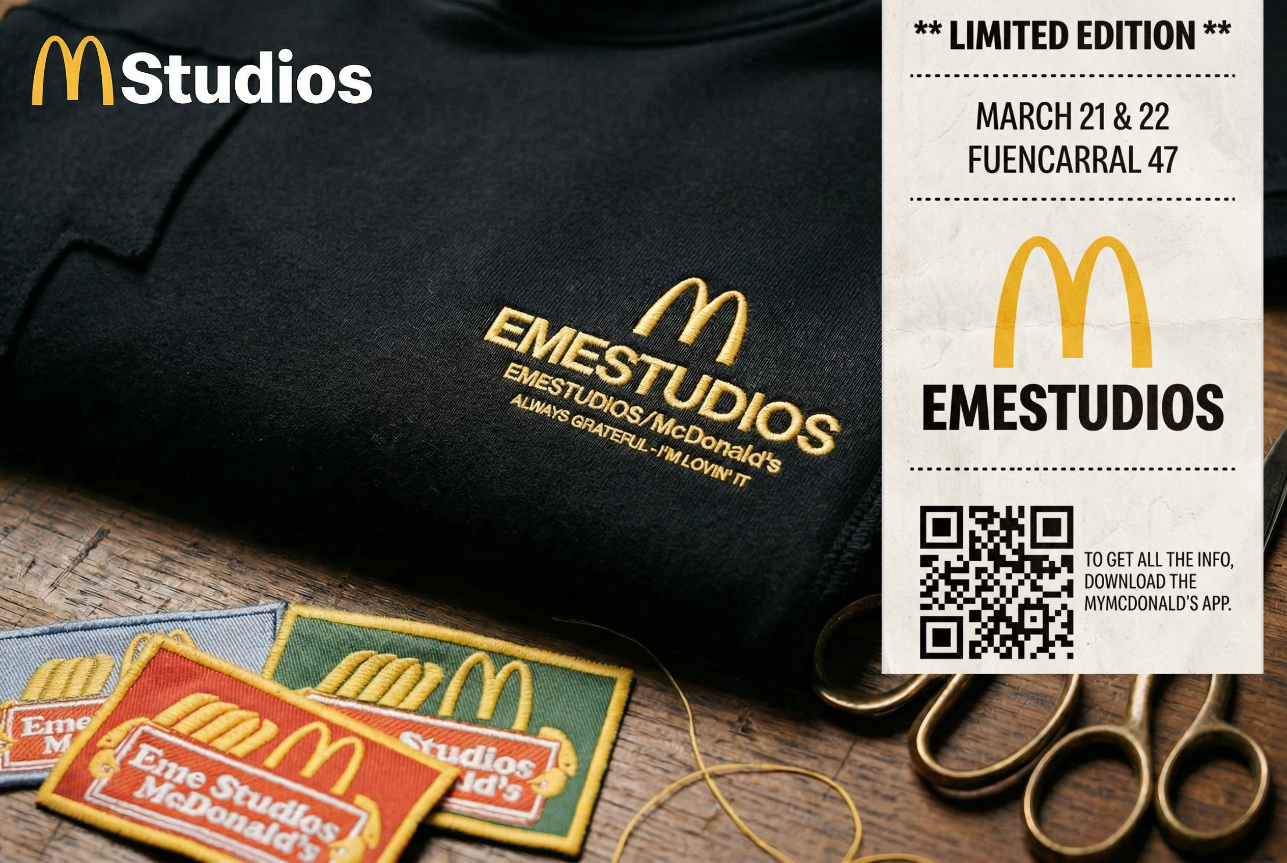 Fase 2, imagen 1: sudadera de edición limitada con tiquet y QR