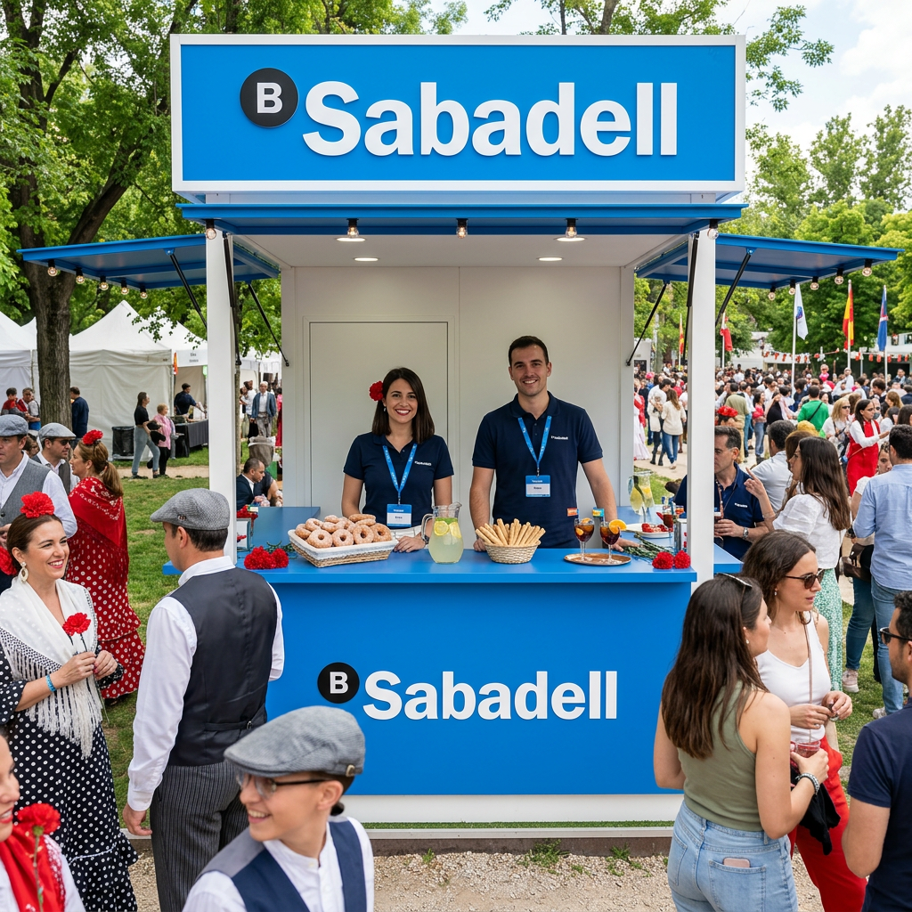 Fase PR: caseta de Banco Sabadell en la Pradera de San Isidro