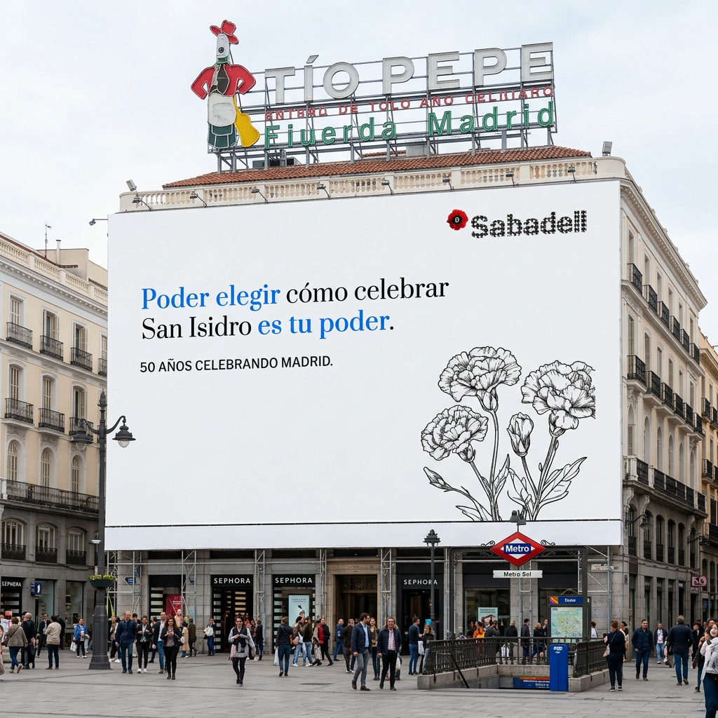 Fase reveal: pantalla de gran formato en la Plaza del Sol